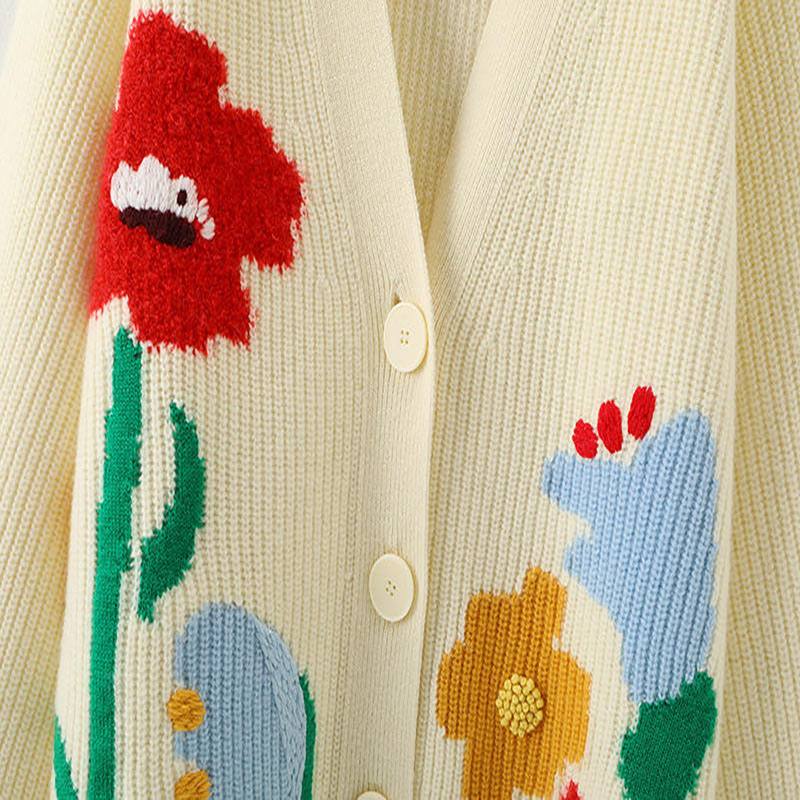 Pulovere pentru femei designer \\ Custom de broderi tricotate în v-gât, doamne Jacquard, cardigan, pulover de cardigan pentru femei