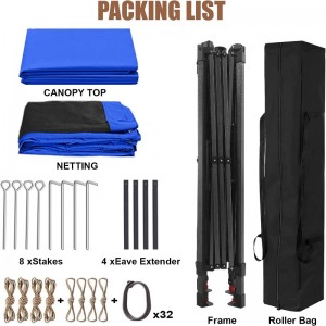 Consumabile de grădină Pergola aluminiu din foișor în aer liber, activitate în aer liber, cu plasă de țânțari, albastru