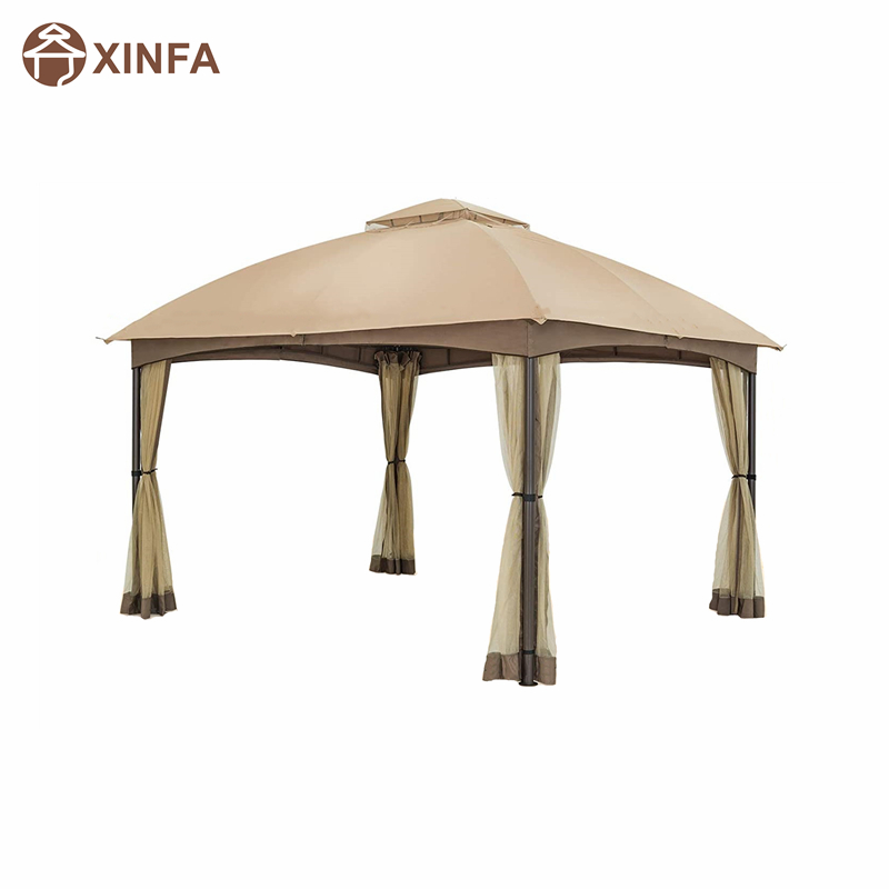 10x 12 Patio Dome Gazebo w/mosquito Netting, douăniveluri de top pentru peluza de grădină din curte