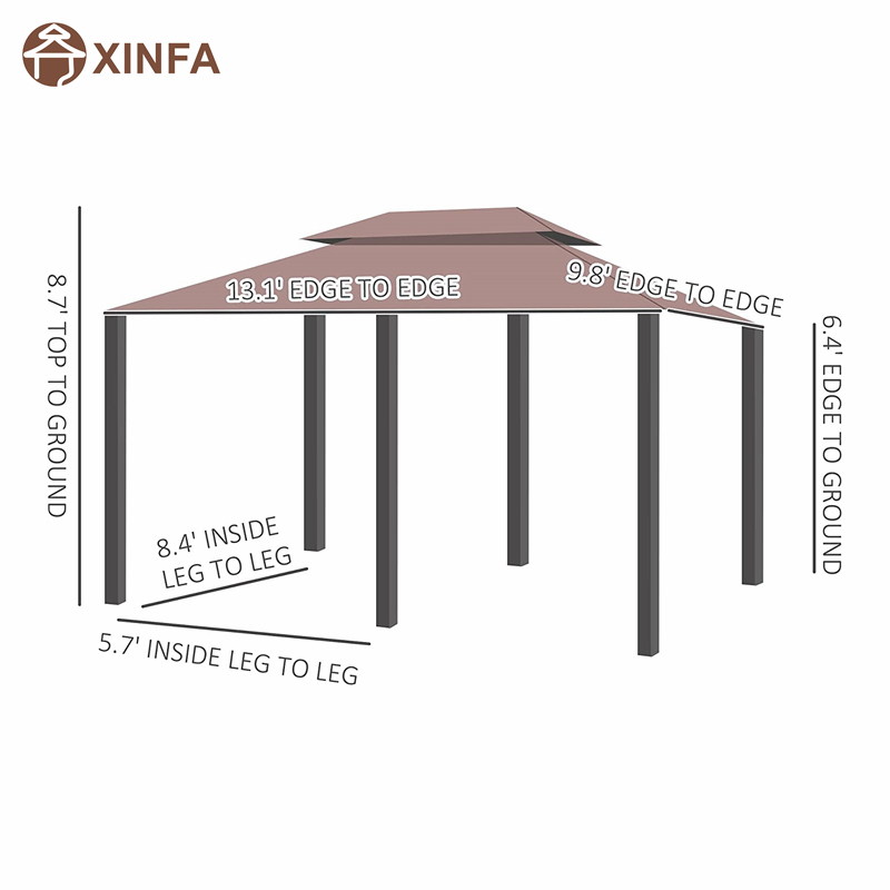 10 \\ 'x 13 \\' foișor pergola moale în aer liber