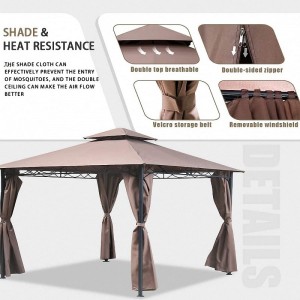 10 \\\\ \'x 13 \\\\\' Block Block Sun Shade Canopy, cort impermeabil cu perdele de copertine pliabile portabile