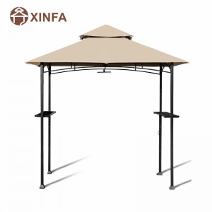 8 \\\\ \'x 5 \\\\\' 2-nivel Canopy Top Grill Gazebo în aer liber Patio Barbecue adăpost cu ramă robustă din oțel