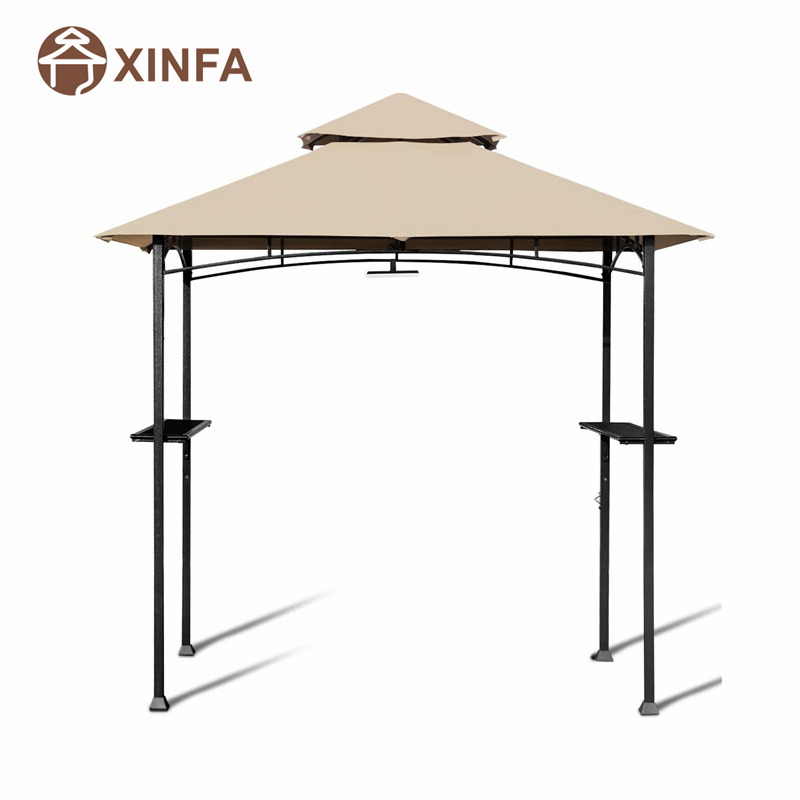 8 \\ 'x 5 \\' 2-nivel Canopy Top Grill Gazebo în aer liber Patio Barbecue adăpost cu ramă robustă din oțel