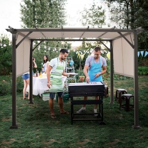 10 \\\\ \'x 10 \\\\\' Pergola în aer liber, structură denuanță de mobilier de terasă, foișor pergola din oțel exterior cunuanțe de baldachin retractabile