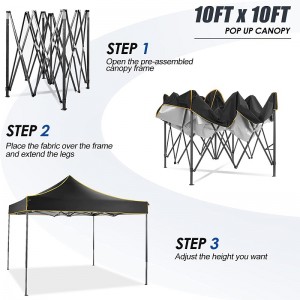 10x 10 Canopy Canopy Canopy Canopy Comercial Instantaneu Canopy Canopy Canopy Canopy pentru petreceri Black Black