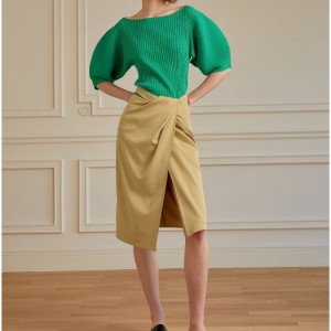 Fustă cu fante plisate în stilul de vacanță franceză femei 2023 Fustănouă pentru toate meciurile