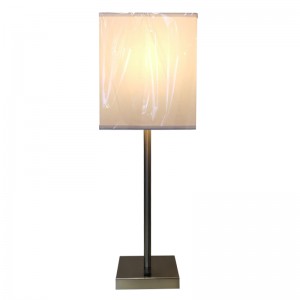 Lampa de masă cu finisaj denichel periat cu stil simplu, cu un comutator de balansoare pe oaspeți la camera de oaspeți