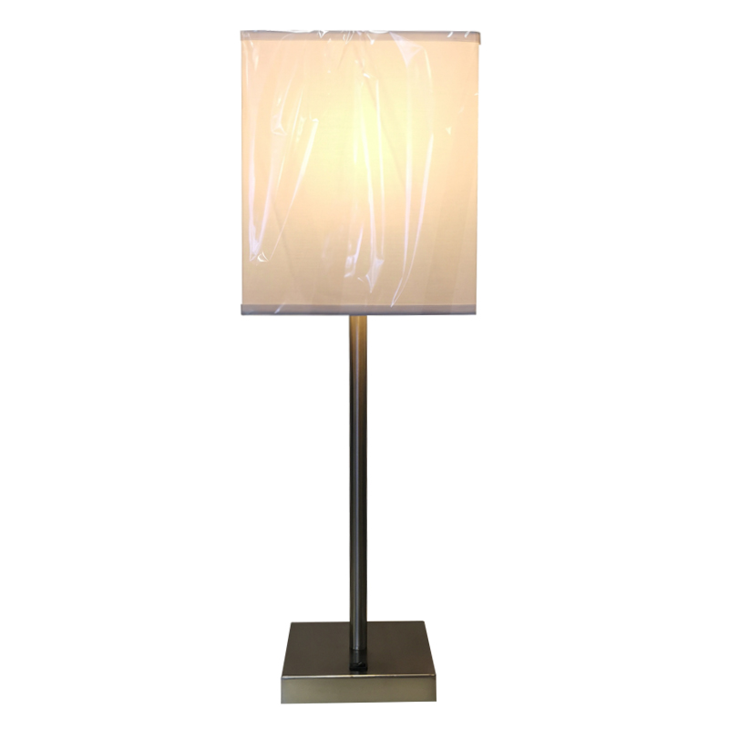 Lampa de masă cu finisaj denichel periat cu stil simplu, cu un comutator de balansoare pe oaspeți la camera de oaspeți