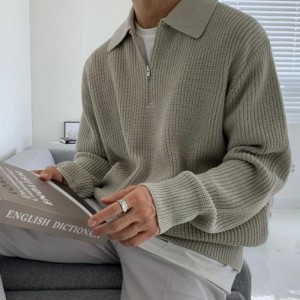 Pullover Jumper\'s Men’s Autumn and Winter S -au îngroșat pe jumătate de țesături pulover cu fermoar