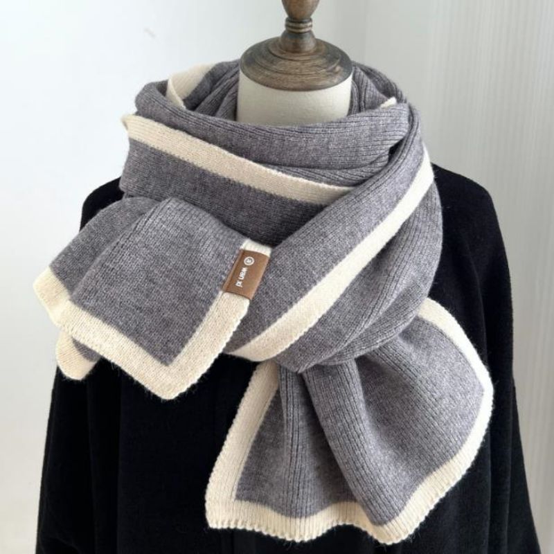 Eșarfă de iarnă tricotată culoare personalizată de contrast cald femei moi eșarfe tricotate