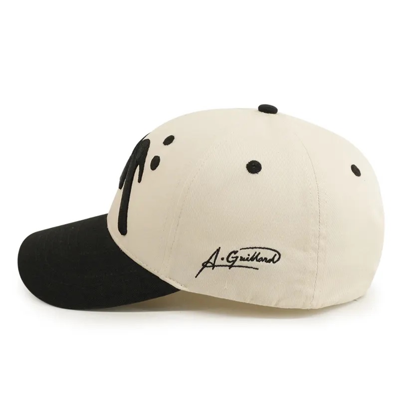 Pat Baseball Custom Unisex Two Tone Baseball Hat 3D Logo 6 Panel Cap Curbat Brimball Baseball