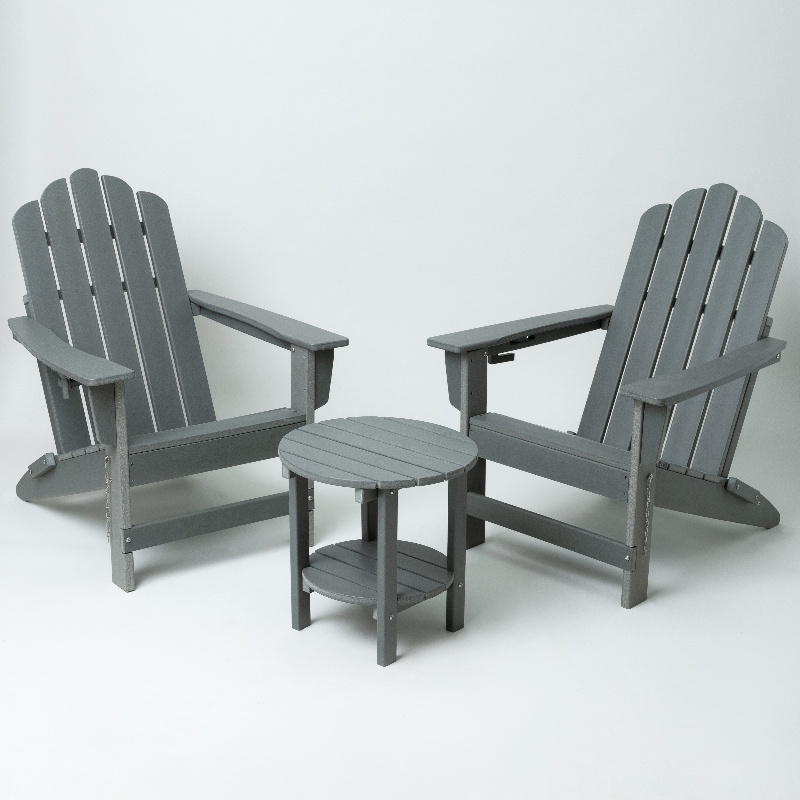 Mobilier exterior Hdpe Adirondack Scaun cu gri