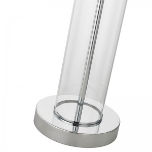 Lampa de masă din sticlă limpede cu finisaj crom lustruit la hotel oaspeți