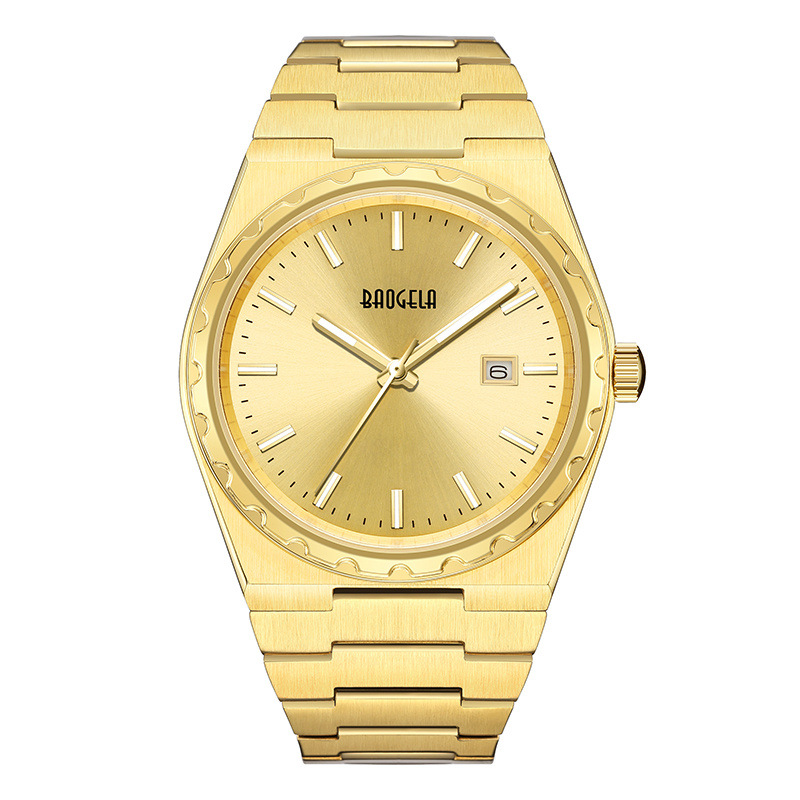 BAOGELA 40mm Brand All Gold Oțel inoxidabil Men \\ Wristwatch Busies