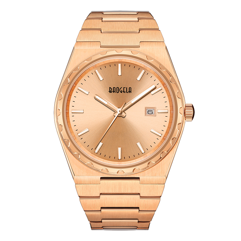 BAOGELA 40mm Brand All Gold Oțel inoxidabil Men \\ Wristwatch Busies