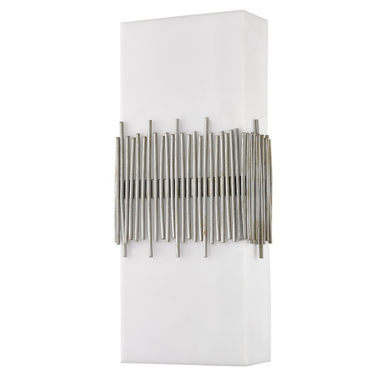 Hospitality Hotel Wall Sconce cu finisaj antic silier și umbră acrilică dreptunghiulară la hotel tipic de oaspeți