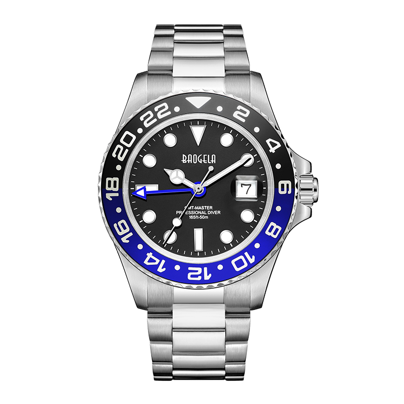 Baogela New Blue Water Ghost Watch Watch Men \\ s -a ceas 50 de metri impermeabil cu oțel inoxidabil mișcare elvețiană Regio Masculino 22807