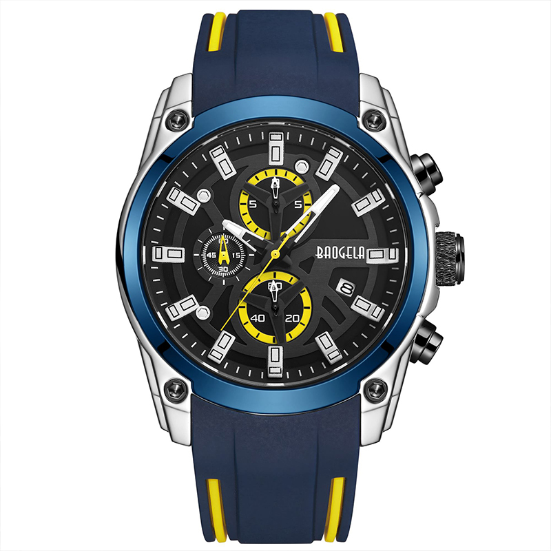 Sport militar Baogela Men \\ Militară ceasuri pentru bărbați impermeabili moda albastru cu curea siliconică de mână om de lux Top Brand Luminous Watch 22705