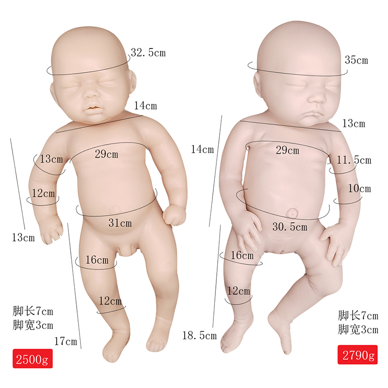 Simulare ridicată a renaște-te Materialul de silicon Reborn Baby adormit Silicon Reborn Doll Realist (pre-machiaj)
