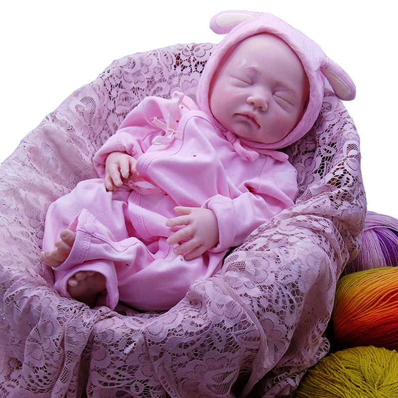 Simulare ridicată a renaște -vă păpușa siliconului Reborn Baby adormit Silicon Reborn Doll Realist (după machiaj)