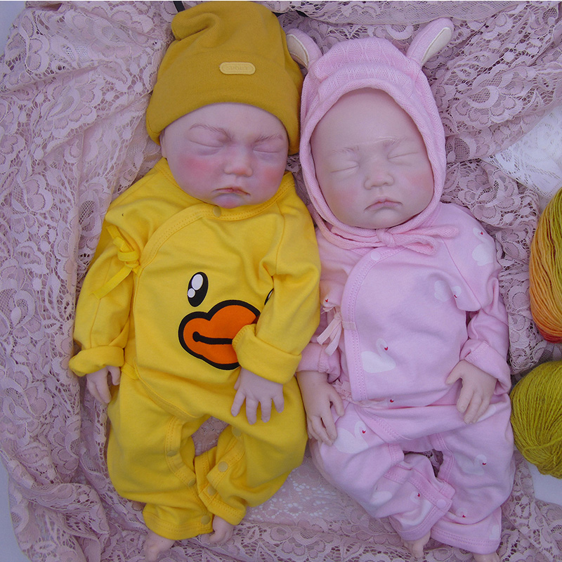 Simulare ridicată a renaște -vă păpușa siliconului Reborn Baby adormit Silicon Reborn Doll Realist (după machiaj)