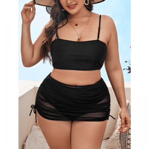 Trei bucăți de baie fără modă fără spate