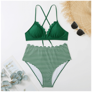 Bikini Sexy Print Flounce două bucăți de baie