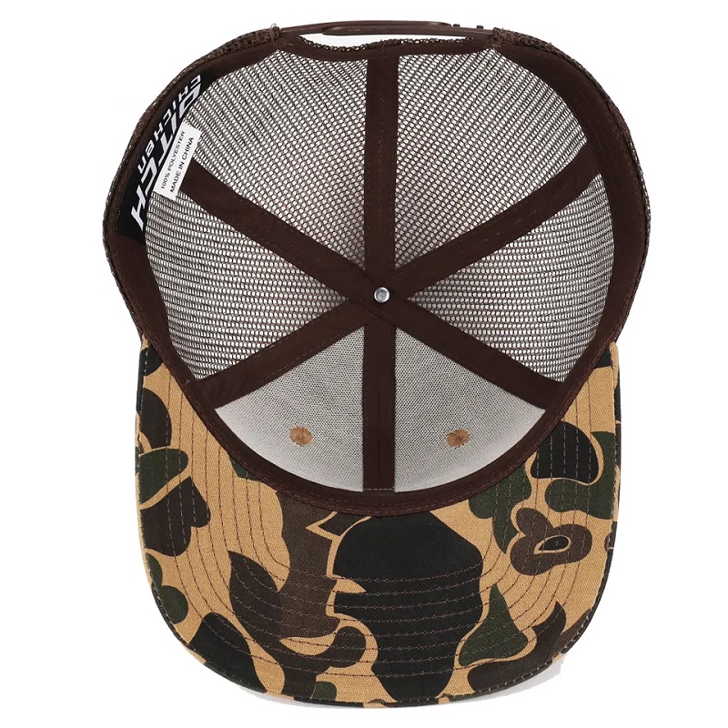 Custom Duck Brown Camo Snapback Mesh Patch Logo 6 Panou Richardson 112 Trucker Cap Bat