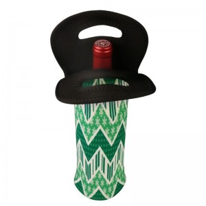 2023 Sublimare Neoprene Champagne Cooler Single Red Vin Tote Bag Suport de sticlă caldă