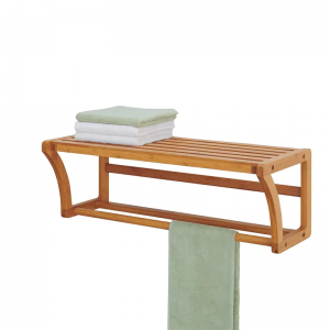 Raft de montare a pereților din bambus cu bare de prosop