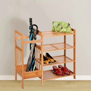 Patru straturi de depozitare multifuncțională de depozitare pentru pantofi de depozitare din bambus de bambus