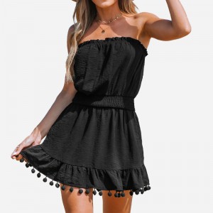 Rochie de acoperire fără ciucuri de plajă fără spate