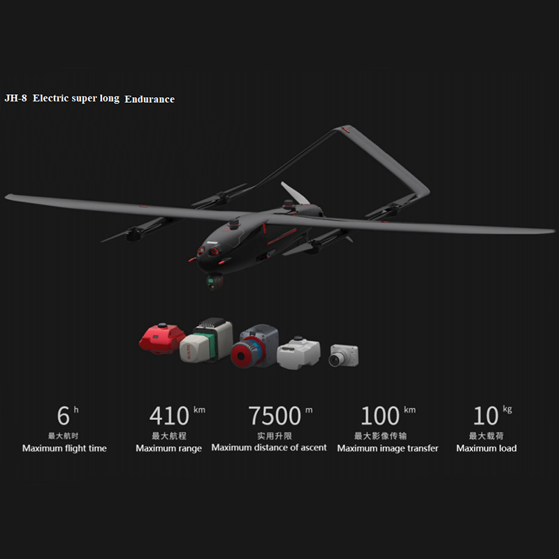 JH-8se Endurance Endurance Evtol cu ​​aripi fixe UAV UAV