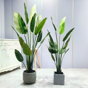 Plante artificiale aproapenaturale în ghiveci Palm arbore de banană de interior lasă plante verzi plante de faxu plantă decorare copaci bonsai