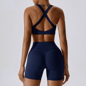 SC9284 Pantaloni scurți de antrenament cu talie înaltă set de yoga personalizate set de sheles 2 piese set de sutiene pentru sutiene Situație de yoga pentru femei