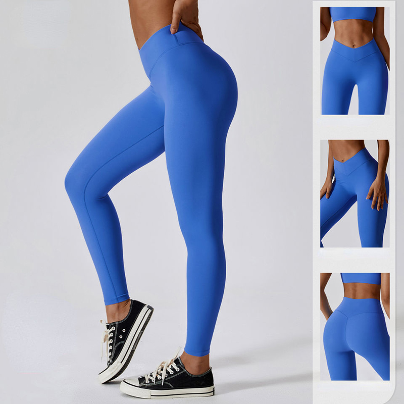 SC1094 Extensie cu patru sensuri Respirabil V taie tăiat Nylon Spandex Leggings Butt Ridicați pantaloni de yoga pentru femei