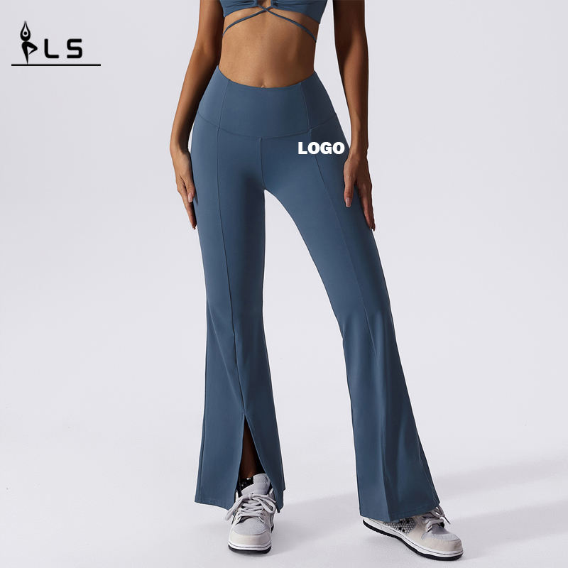 SC1098 Logo personalizat Pantaloni de yoga respirabil Pantaje cu talie înaltă Legguri pentru femei Control de burtă Leggings Flare