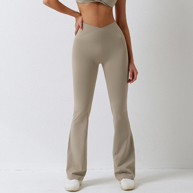 SC101011 Stretch cu patru sensuri 78% Nylon și 22% Spandex Scrunch Butt Flare Leggings Yoga Pantaloni pentru femei