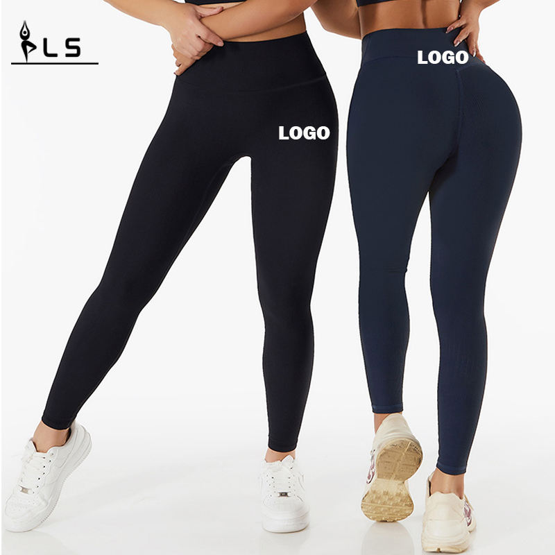 SC101013 Logo personalizat Seamless Butt Lift Pantaloni Yoga Leggings for Women V Cut Push Up Fitness Leggings