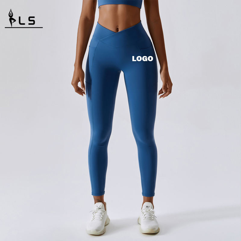 SC10117 Leggings cu fund pentru femei cu logo -uri personalizate colanți de gimnastică scrunch pentru femei cu pantaloni de yoga pantaloni de yoga