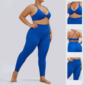 SC1068 Set de dimensiuni mari Yoga conjunto plus dimensiuni pantaloni de yoga solidă SPREETAMENT LEGGINGS SPORT SET SET YOGA