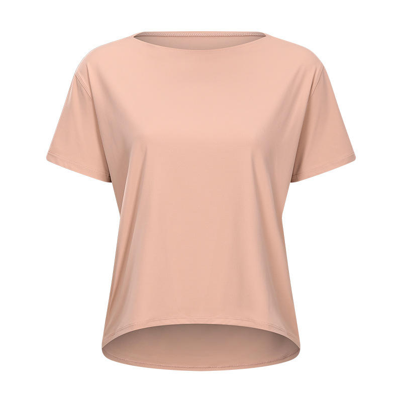 SC10266 Logo personalizat Yoga cămașă Tricou Antrenament Pullover Yoga Cămașă cu mânecă scurtă Sport Yoga Antrenament liber tricou rapid uscat femei