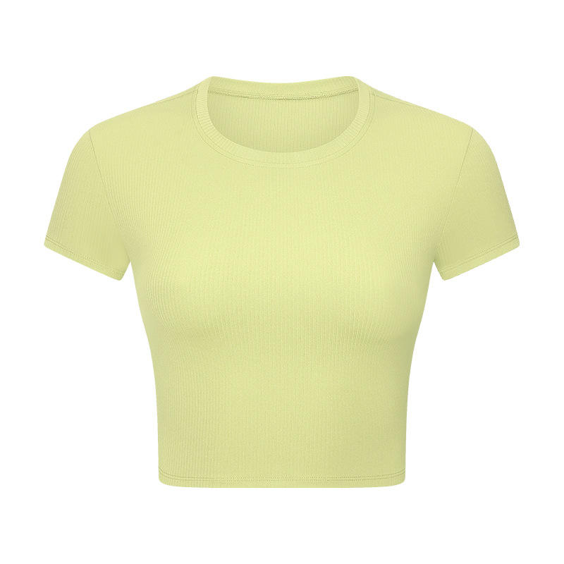 SC102612 Reculare de yoga respirabil top gimnastică tricouri strânse tricouri yoga tricouri de fitness rulând cu gât rotund tricouri