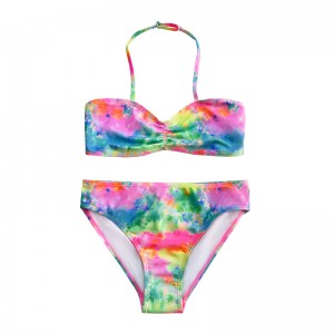 Costum de baie pentru copii cu gâtul și culoarea gradientului