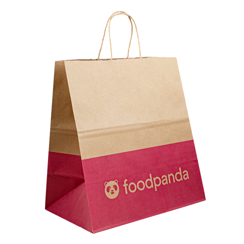 Pungi de ambalare pentru mâncare personalizată pentru ambalaj punga de hârtie cu logo, pungi de hârtie de livrare pentru mâncare, geantă de hârtie maroniu