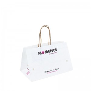 Geanta Kraft Bag de hârtie albă cu logo bomboane de hârtie personalizată cu logo cu logo