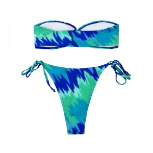 Clow-uri fără bretele de dantelă, costum de baie din două piese din două piese