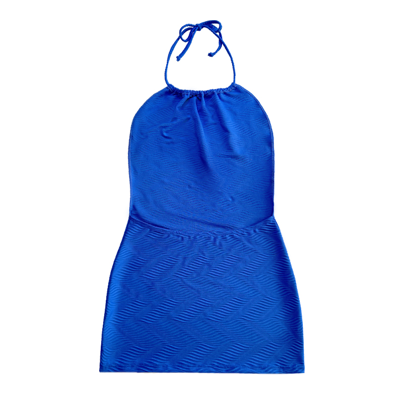 Blue Patter Special Pânză cu curea de halter Rochie de baie dintr-o bucată