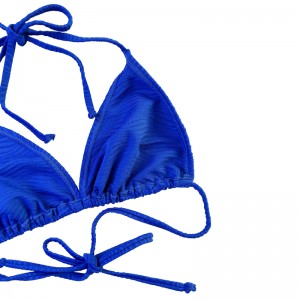 Model albastru Special Clow Triunghi Cupa Halter Halter Cutre Split Costum de baie