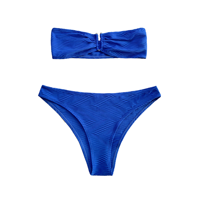 Costum de baie Split Model Blue Patter Special Breat fără button U-buton Split Button